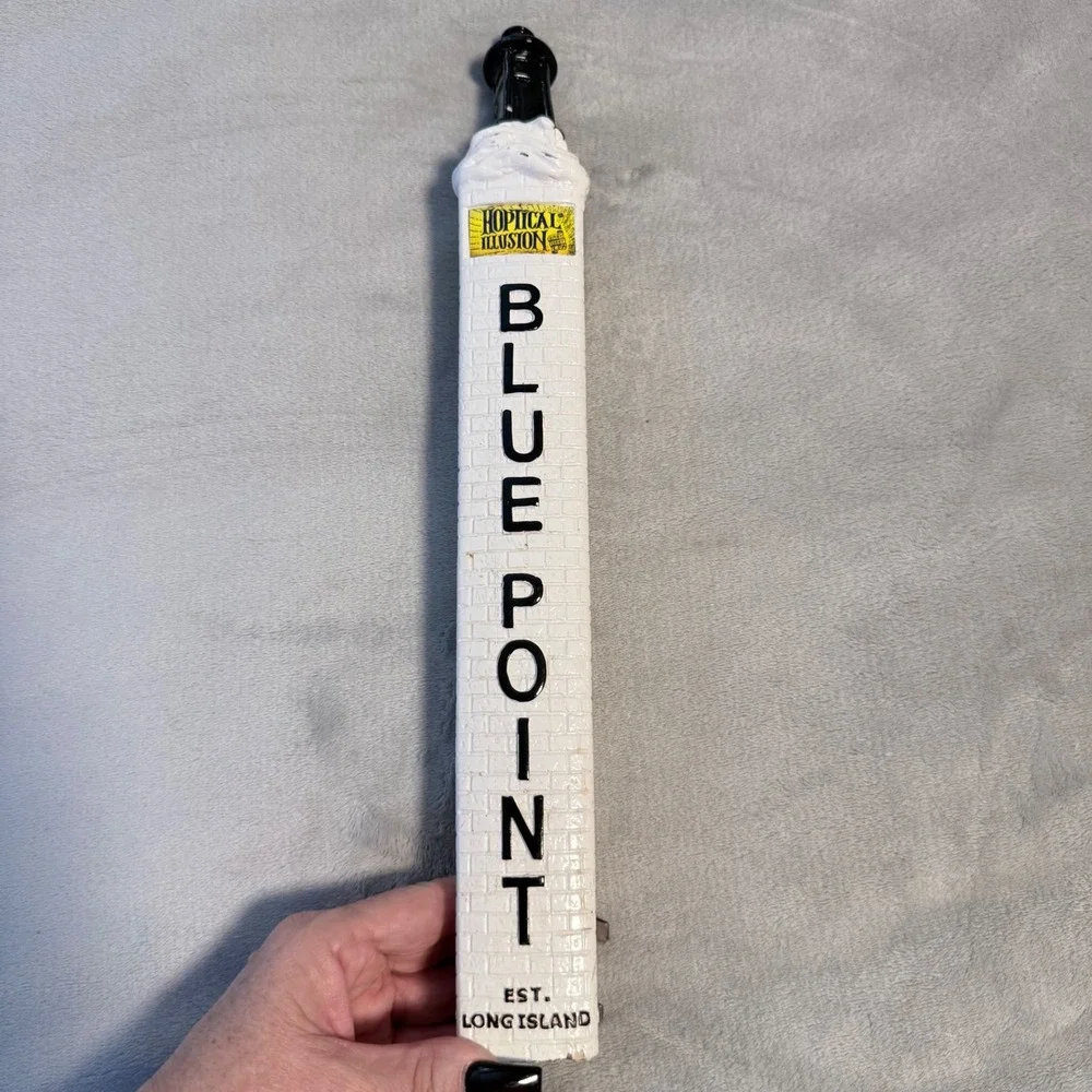 Vintage‎ Blue Point Hoptical Illusion IPA Beer Tap Handle Lighthouse 15